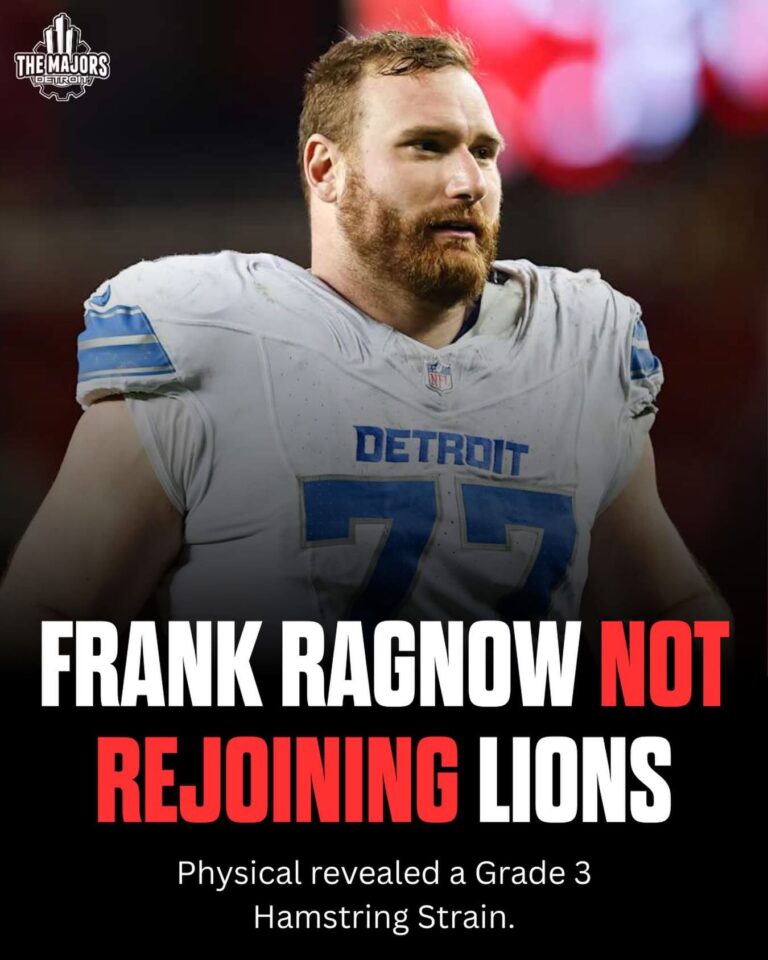 Detroit Lions confirmed that veteran center Frank Ragnow will not return due to…