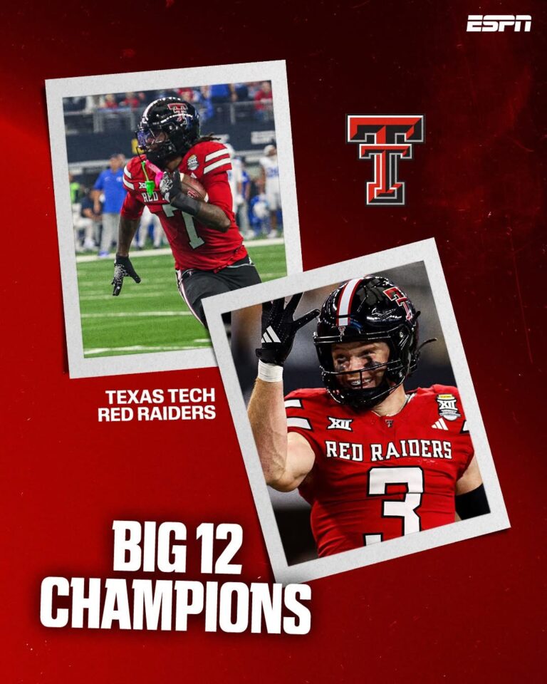 Texas Tech dominates BYU to claim its first Big 12 championship in program history…