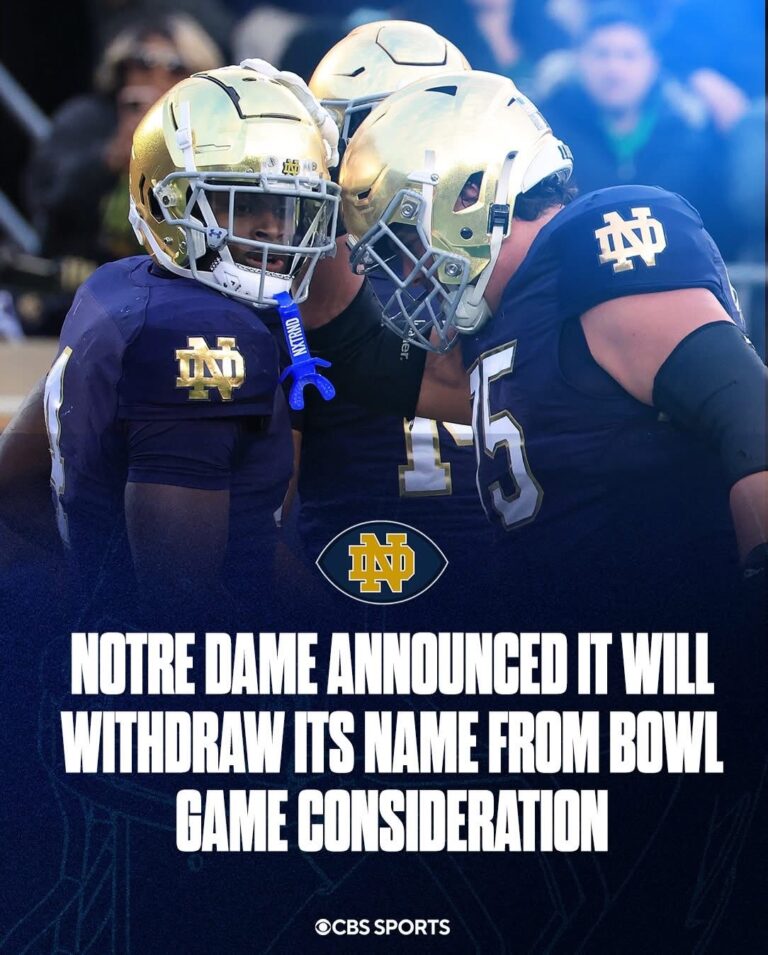 Notre Dame announced it is opting out of bowl game..