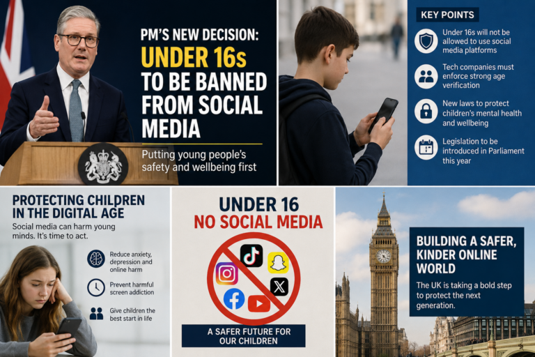 👨‍👩‍👧 Protecting Children Online: UK PM Eyes Social Media Restrictions for Teens Under 16