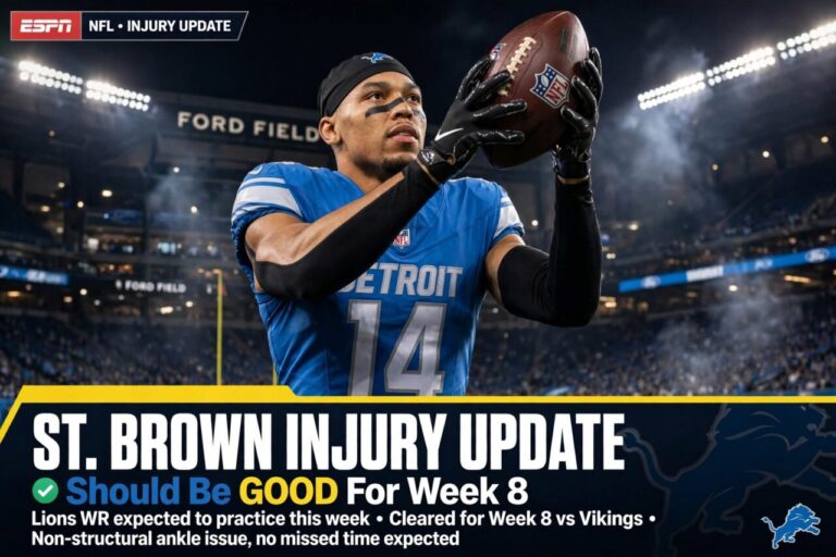 Lions Coach Dan Campbell Gives Positive Update on Amon-Ra St. Brown Ankle Injury Ahead of Vikings Game