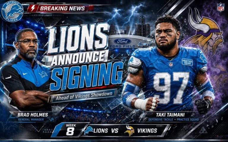 Lions Sign Former Vikings Defensive Tackle Ahead of Week 8 Showdown With Minnesota