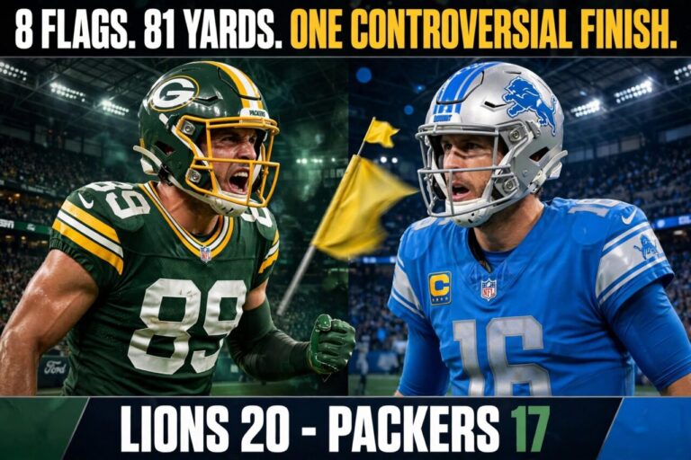 Lions Edge Packers 20-17 as Controversial Flags Dominate Second Half at Ford Field