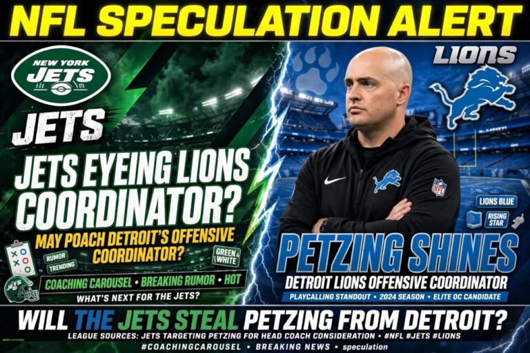 Jets May Target Lions OC Drew Petzing as Aaron Glenn Seat Gets Hot