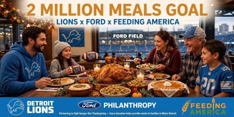 Detroit Lions and Ford Philanthropy Team Up to Provide 2 Million Meals for Thanksgiving