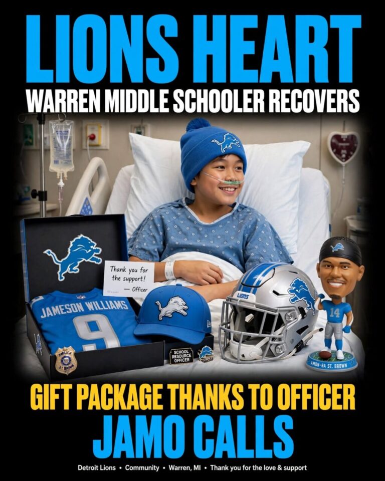 Recovering Warren Middle Schooler Receives Lions Gift Package Thanks to Resource Officer