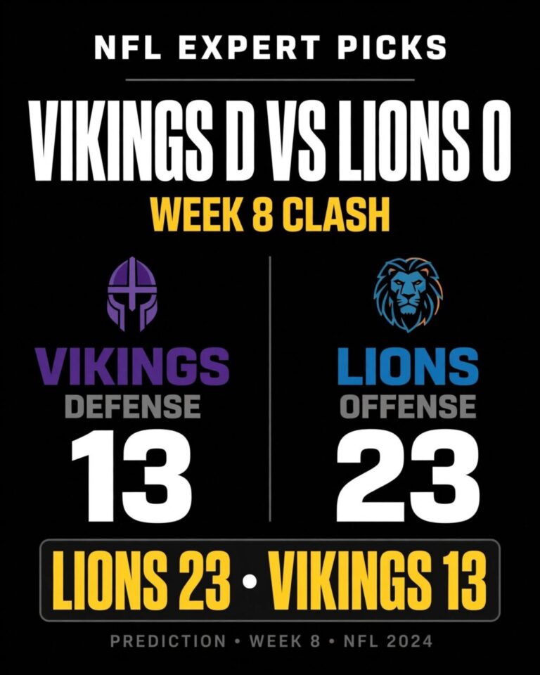 NFL Expert Picks: Vikings Defense vs. Lions Offense Anticipated Matchup in Week 8 Clash