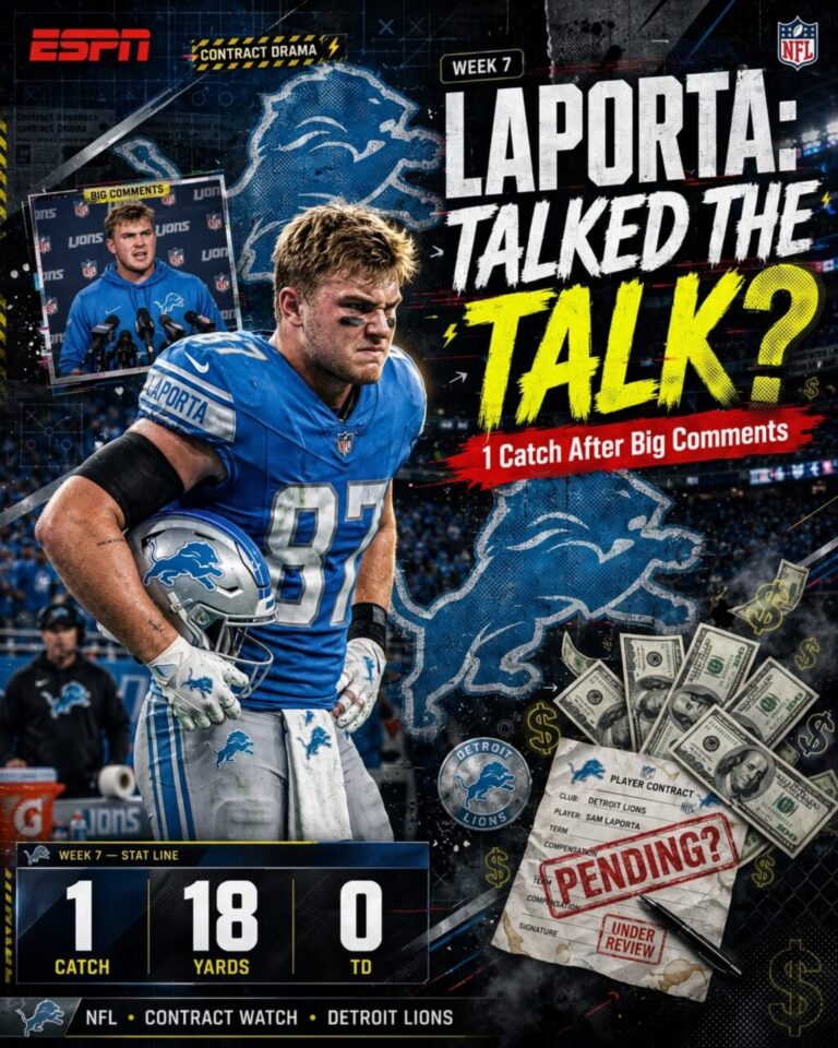 Sam LaPorta’s Quiet Week 7 Raises Questions Amid Contract Frustrations