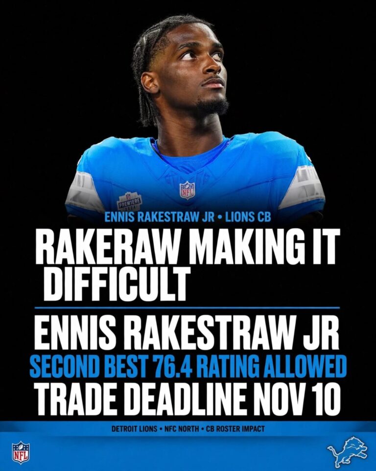 Ennis Rakestraw Jr. Is Beginning To Make The Lions’ Trade Deadline Difficult